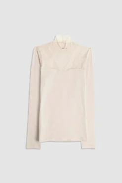 Jersey cuello alto manga larga crema