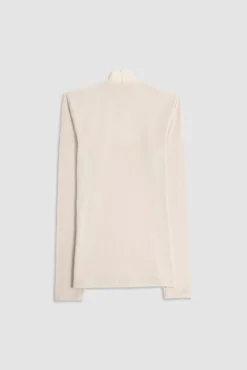 Jersey cuello alto manga larga crema