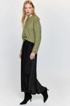 Jersey cuello caja detalles trenzas