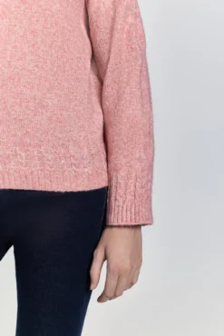 Jersey cuello caja detalles trenzas