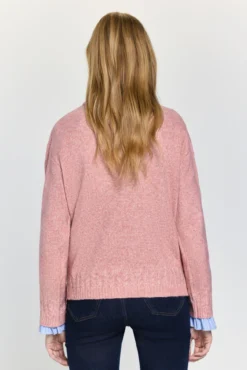 Jersey cuello caja detalles trenzas