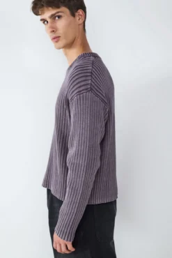 Jersey cuello pico canalé