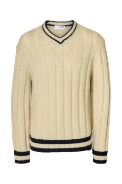 Jersey cuello pico lana y alpaca