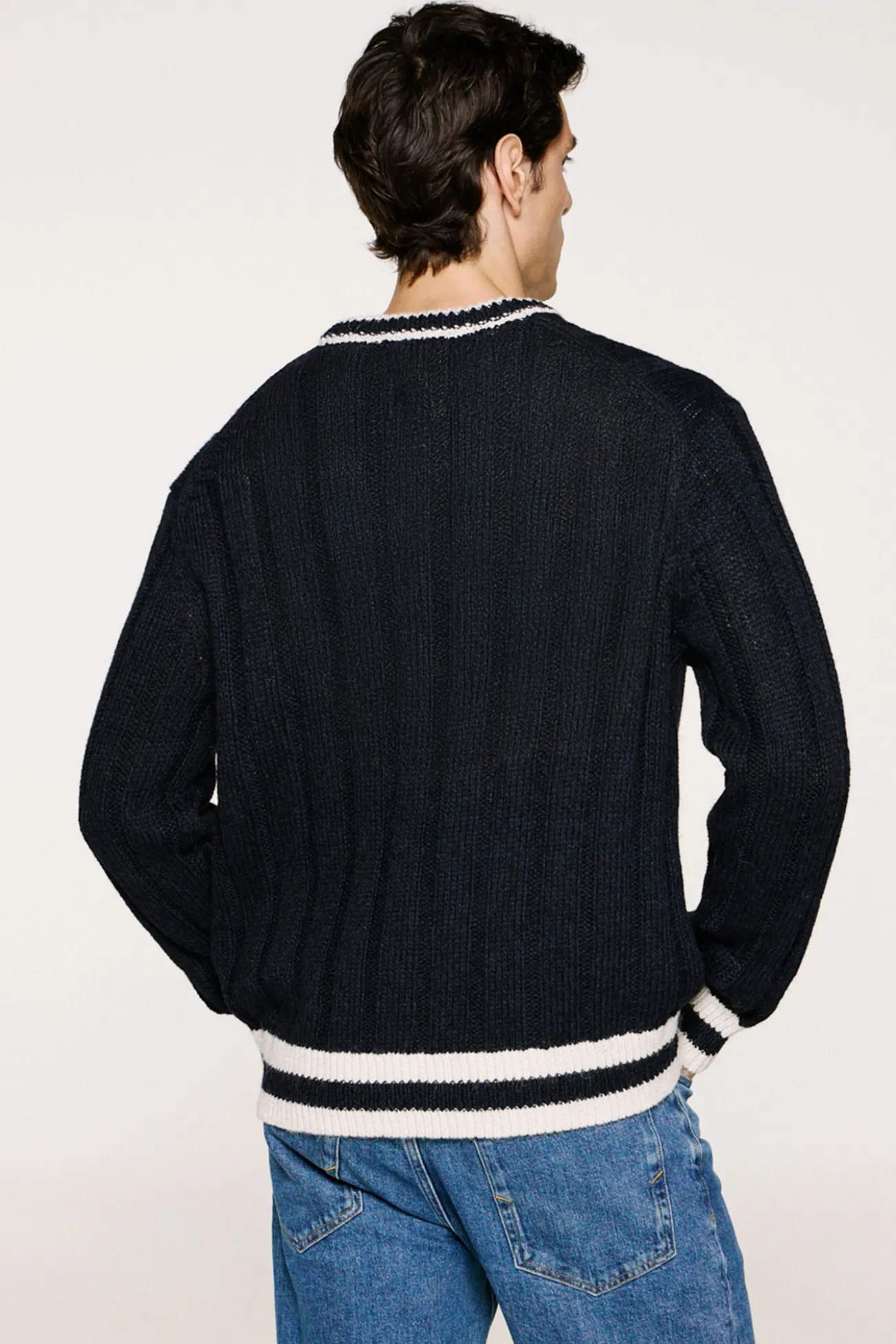 Jersey cuello pico lana y alpaca