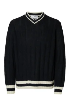 Jersey cuello pico lana y alpaca