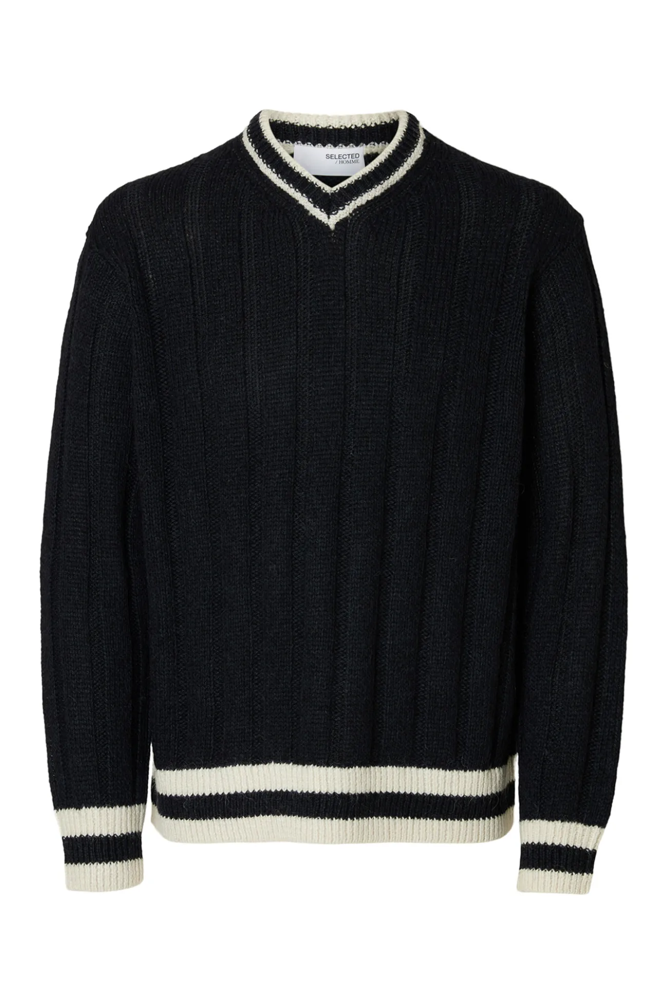 Jersey cuello pico lana y alpaca
