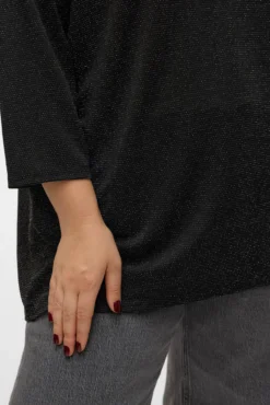 Jersey cuello pico lúrex talla grande