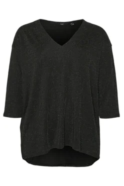 Jersey cuello pico lúrex talla grande