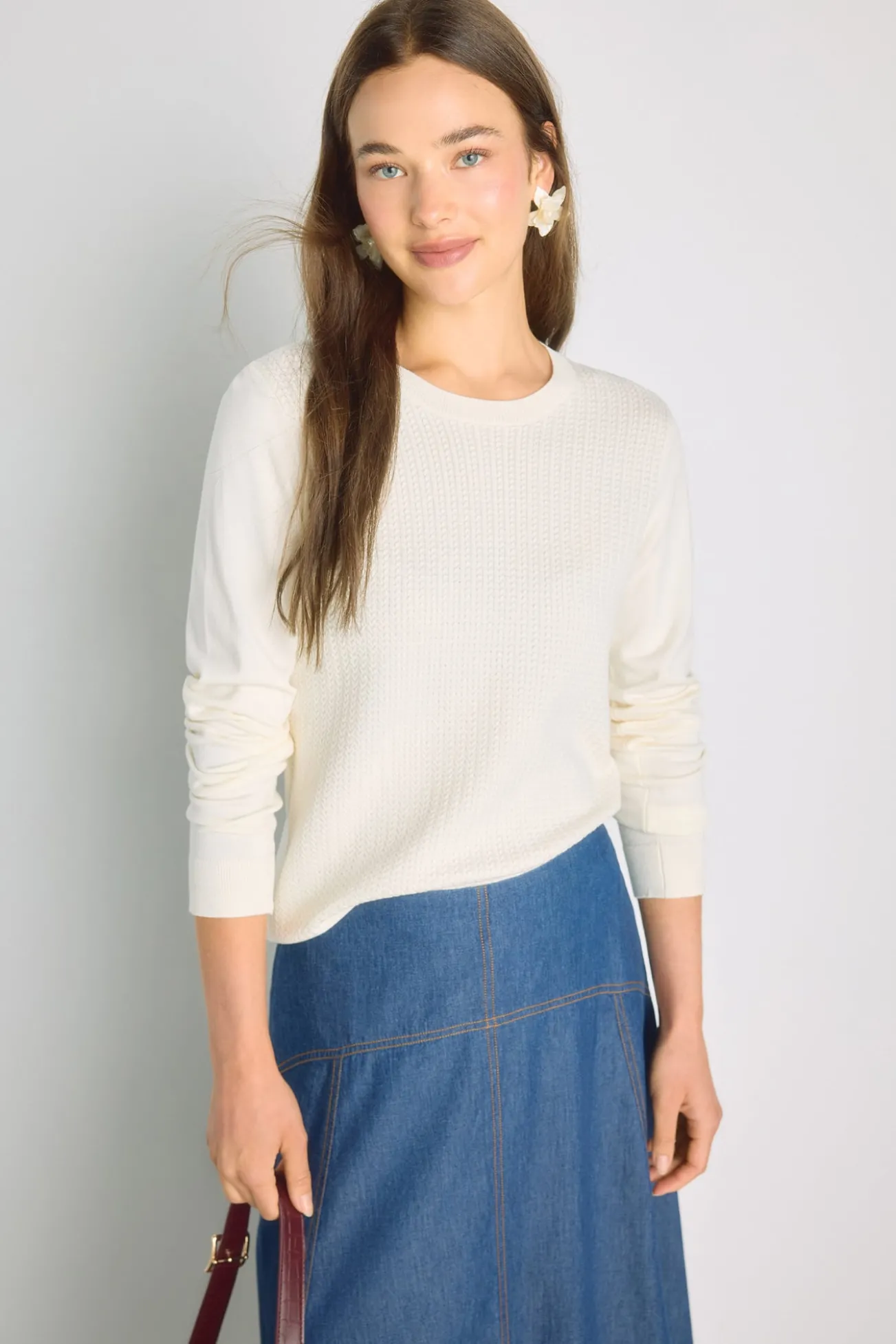 Jersey cuello redondo con estructura