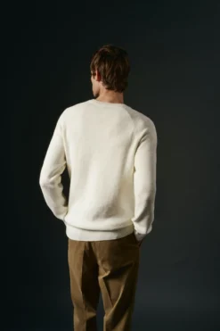 Jersey cuello redondo crudo algodón