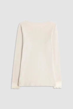 Jersey cuello redondo manga larga crema