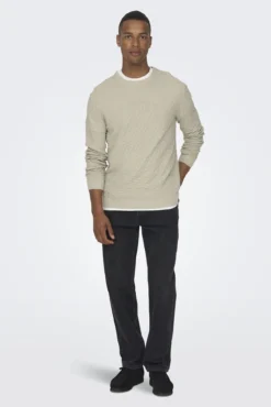 Jersey cuello redondo textura