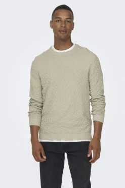 Jersey cuello redondo textura