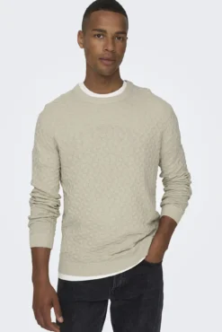 Jersey cuello redondo textura