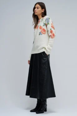 Jersey de lana y mohair con estampado floral