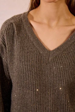 Jersey de manga larga detalle abalorios
