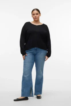 Jersey de manga larga y cuello pico Curve
