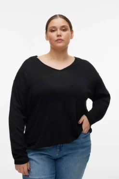 Jersey de manga larga y cuello pico Curve