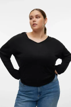 Jersey de manga larga y cuello pico Curve