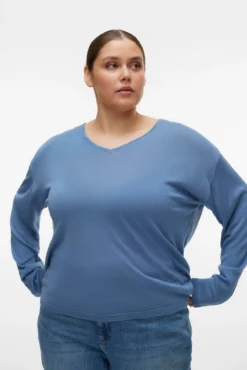 Jersey de manga larga y cuello pico Curve