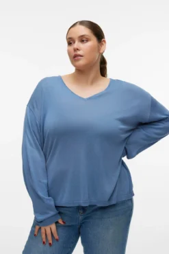 Jersey de manga larga y cuello pico Curve