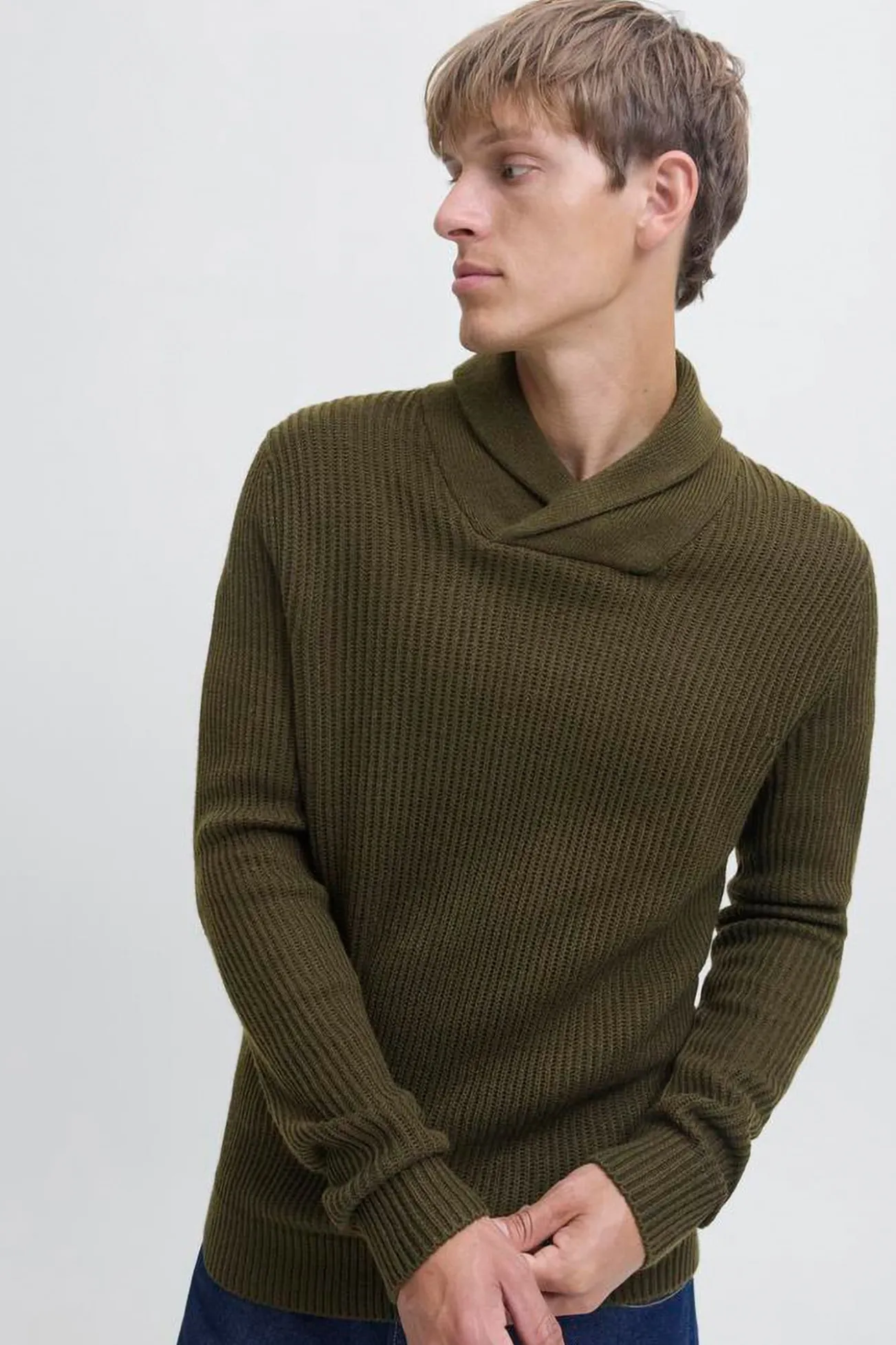 Jersey de punto cuello cruzado