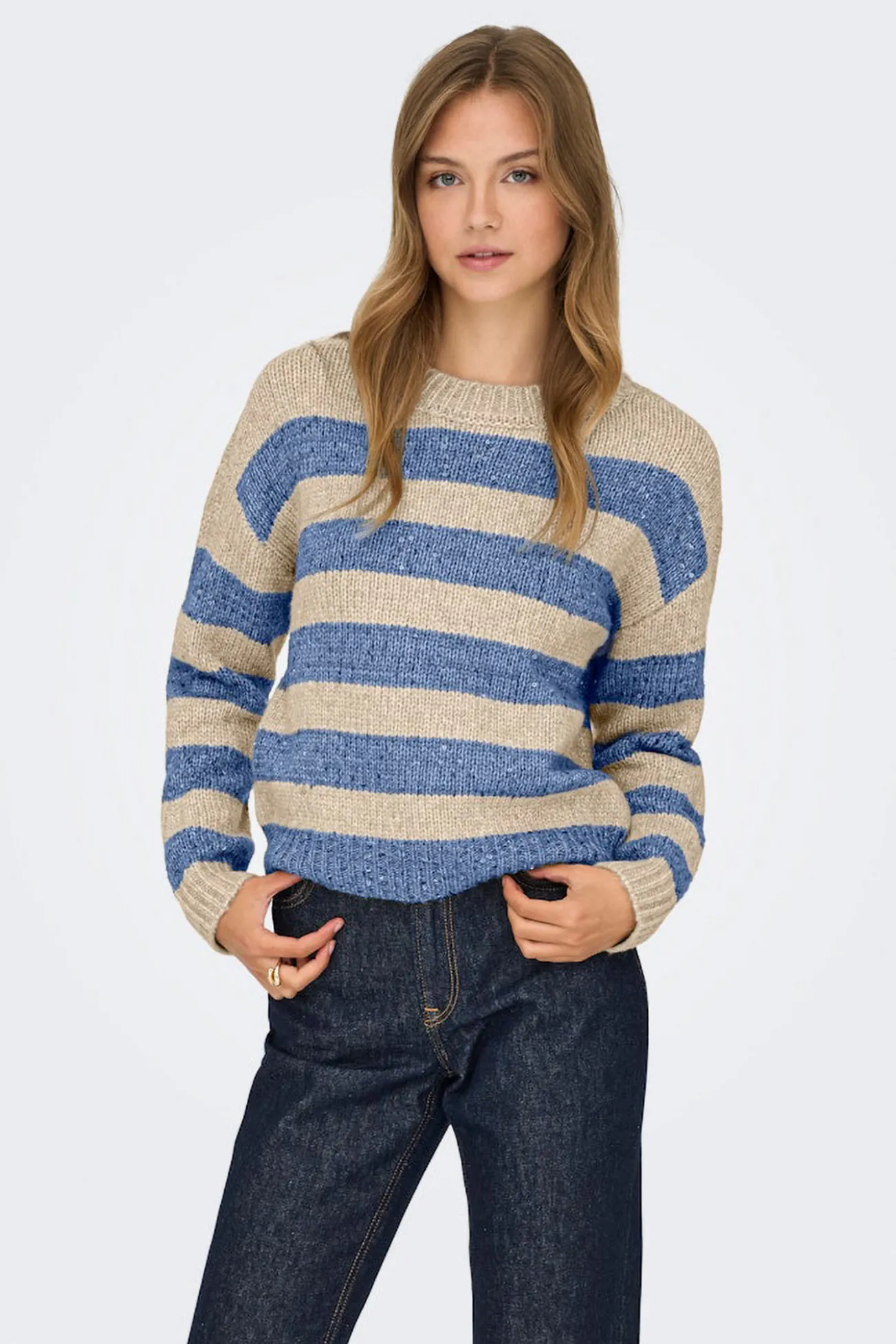 Jersey de rayas y lentejuelas