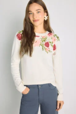 Jersey estampado cuello redondo