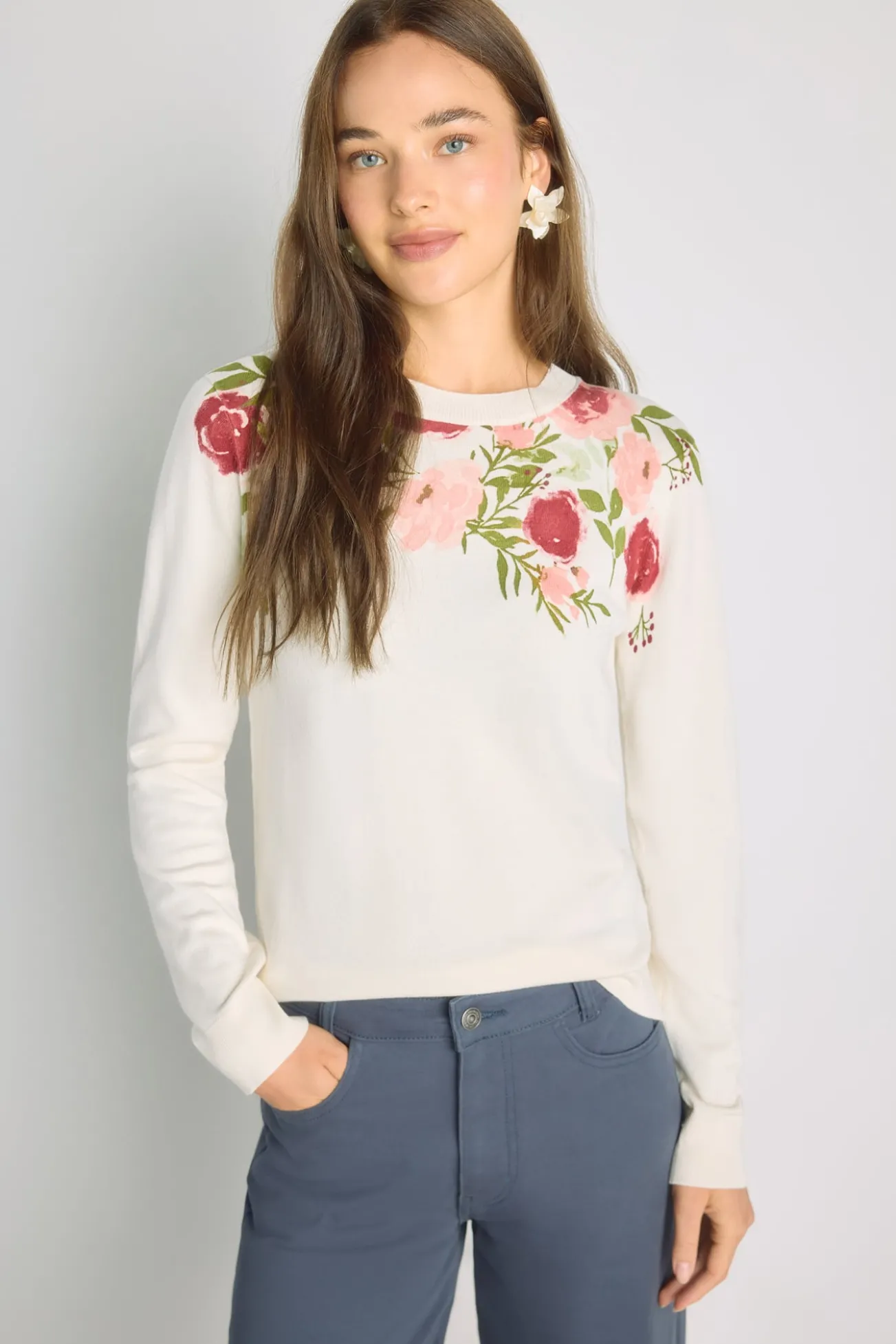 Jersey estampado cuello redondo