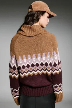 Jersey jacquard cuello alto