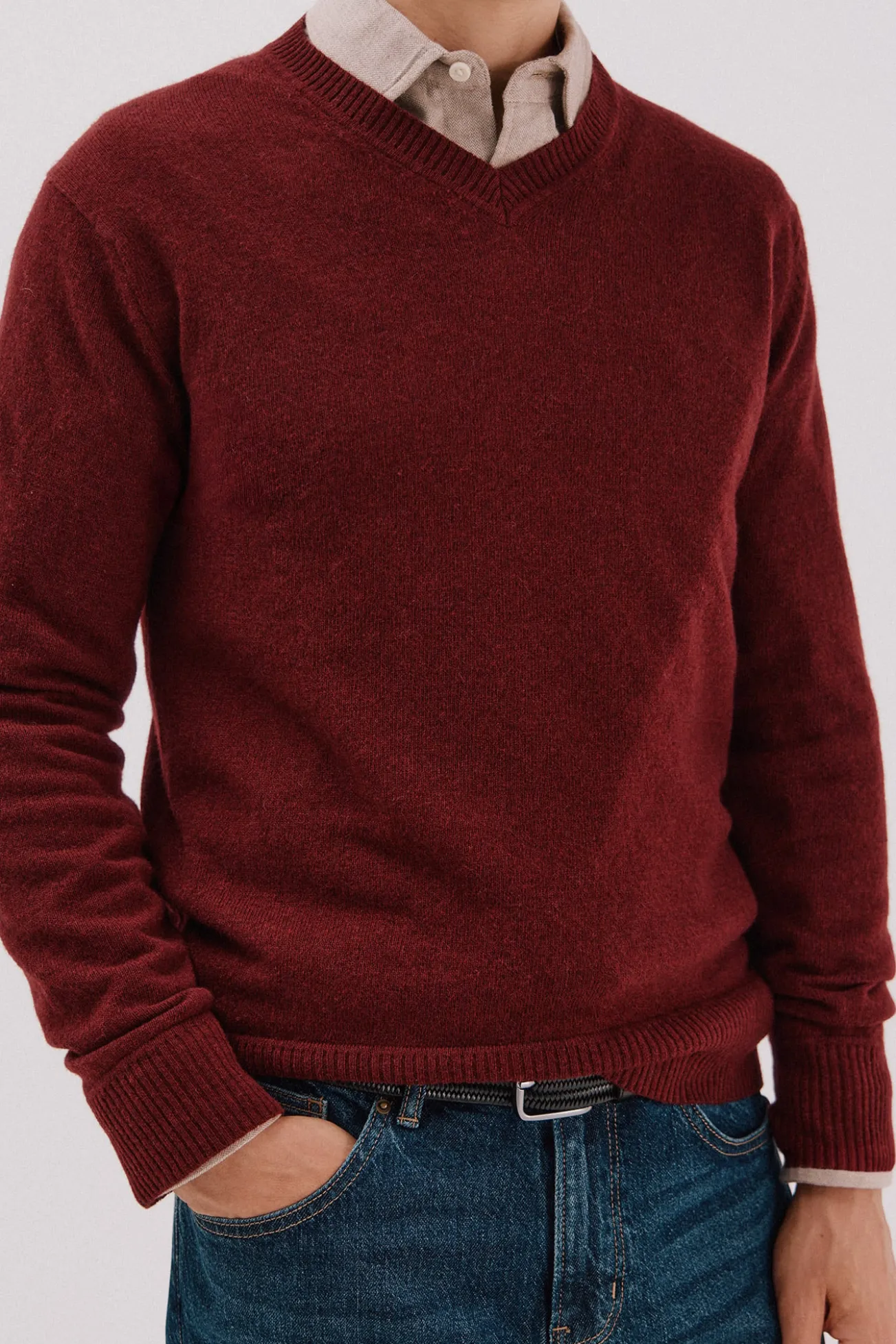 Jersey lana lambswool cuello pico