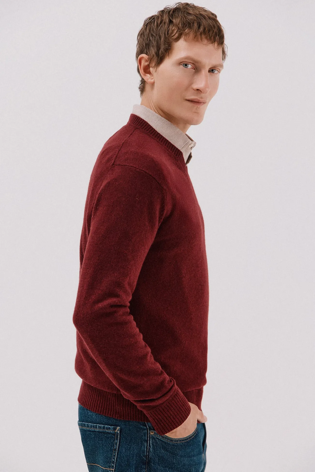 Jersey lana lambswool cuello pico