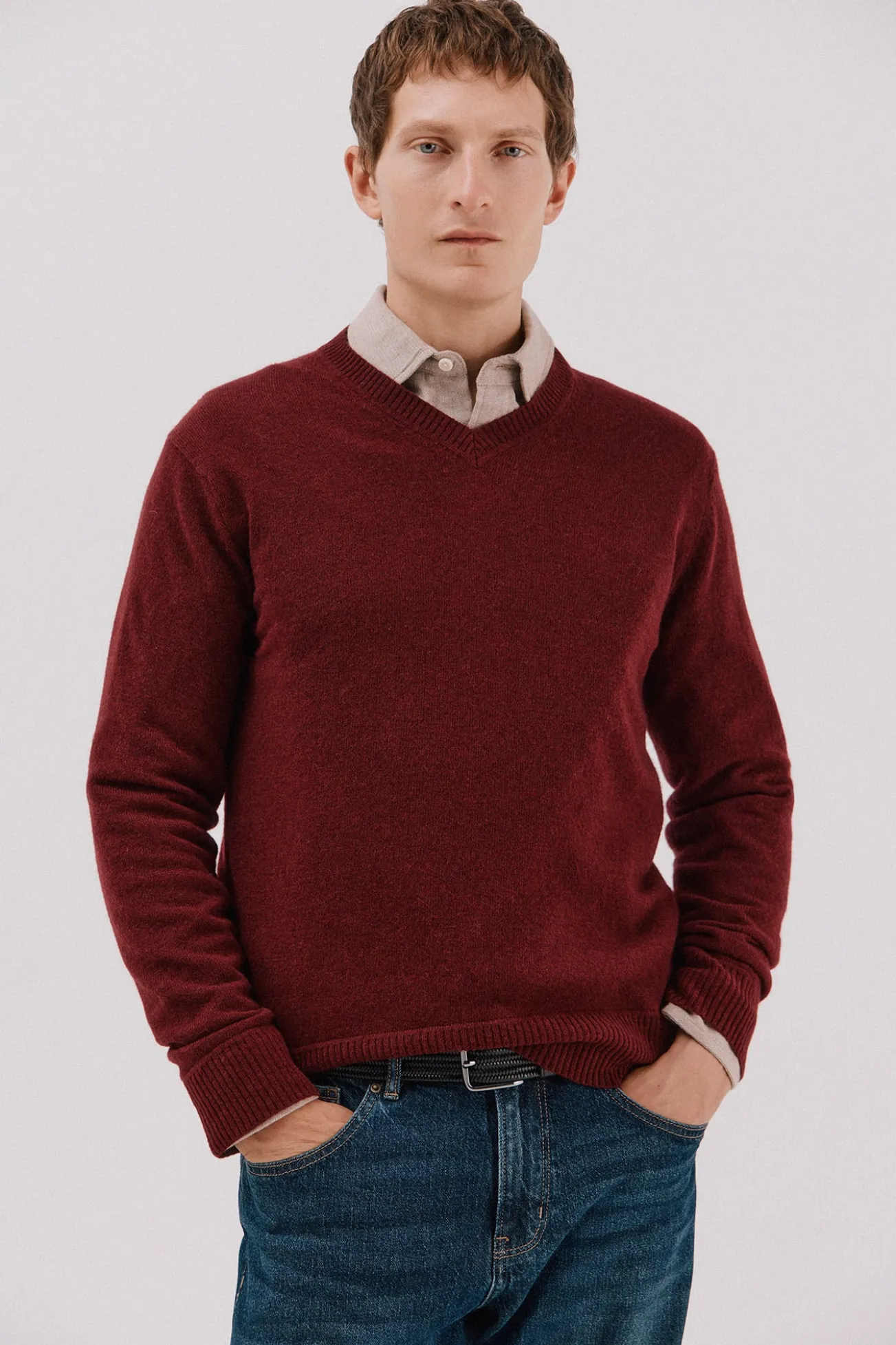 Jersey lana lambswool cuello pico