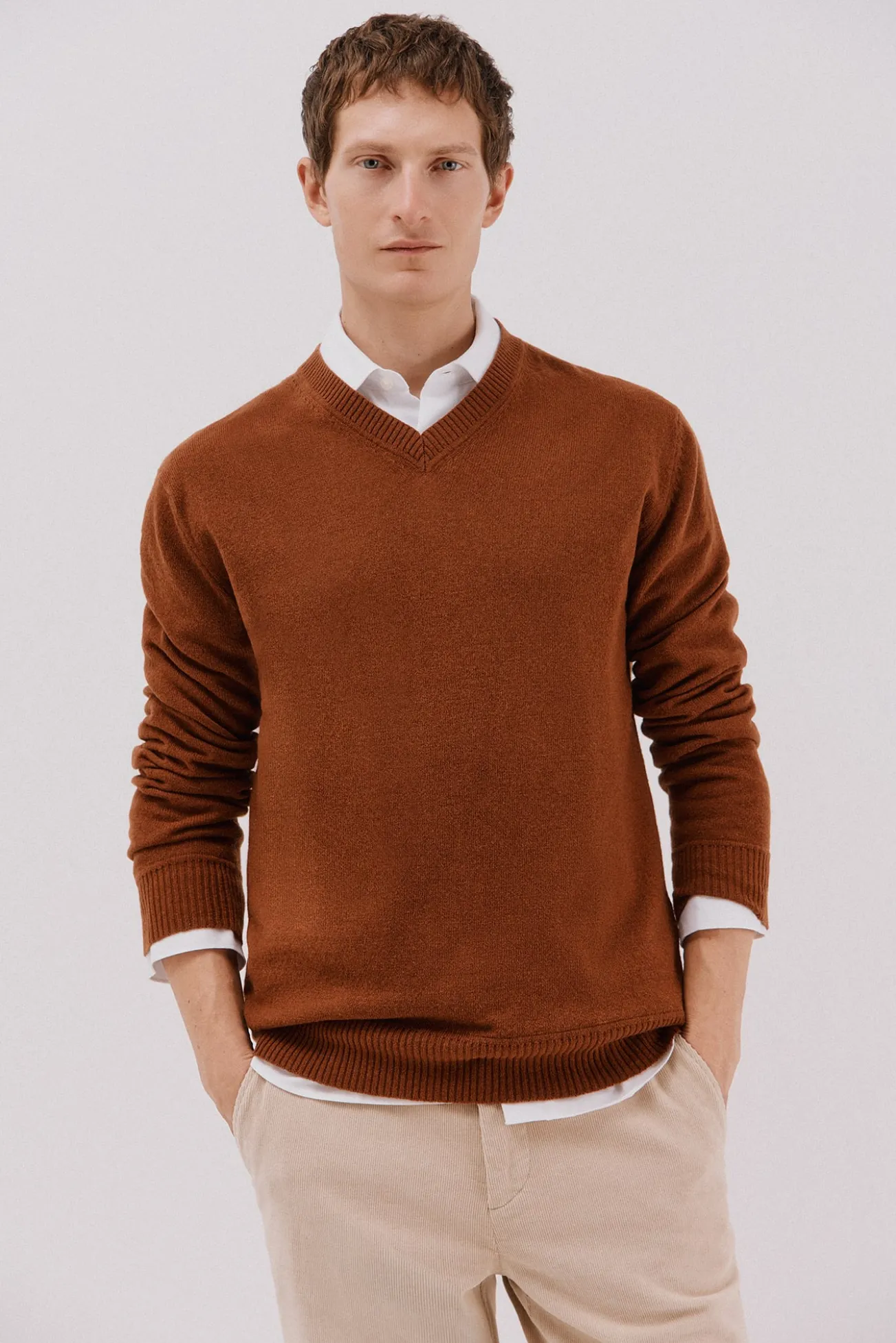 Jersey lana lambswool cuello pico