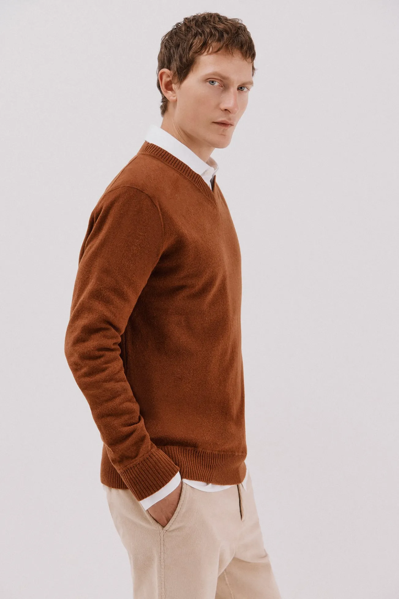Jersey lana lambswool cuello pico