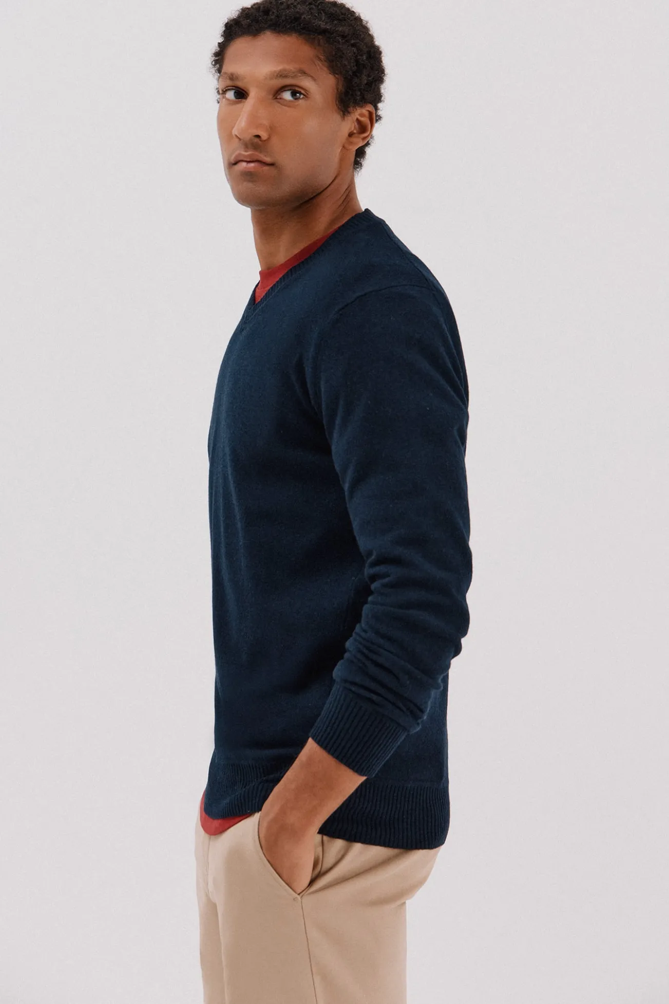 Jersey lana lambswool cuello pico