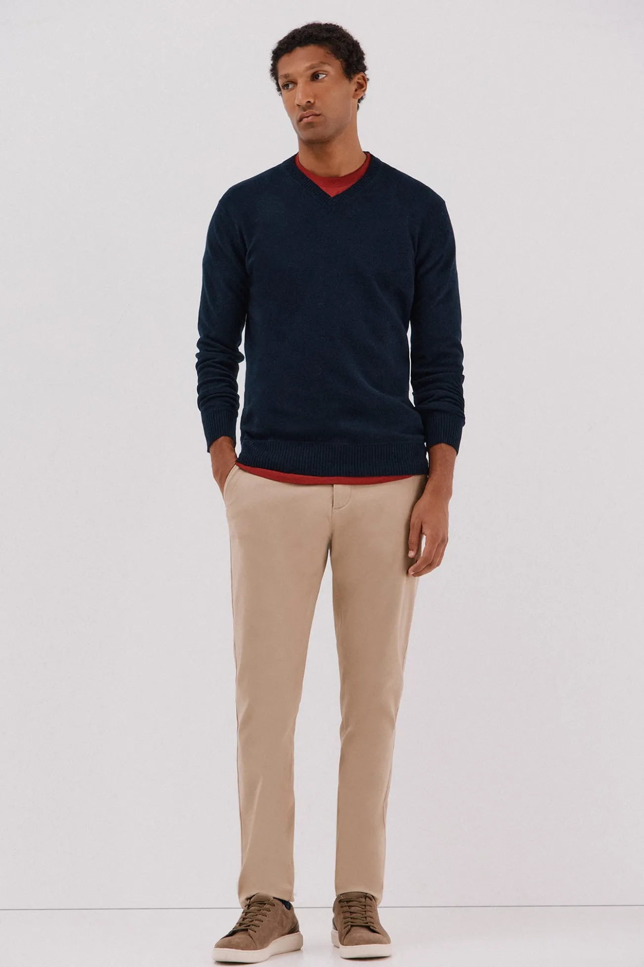 Jersey lana lambswool cuello pico