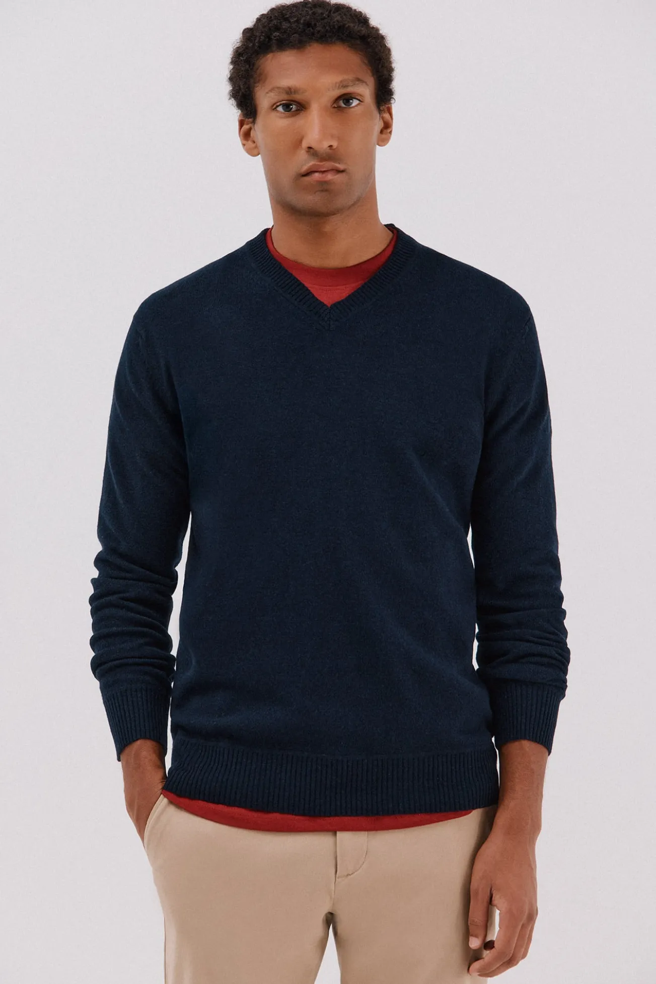 Jersey lana lambswool cuello pico