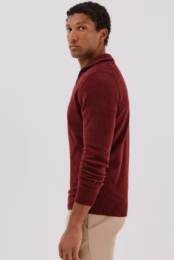 Jersey lana lambswool cuello abierto cremallera