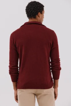 Jersey lana lambswool cuello abierto cremallera