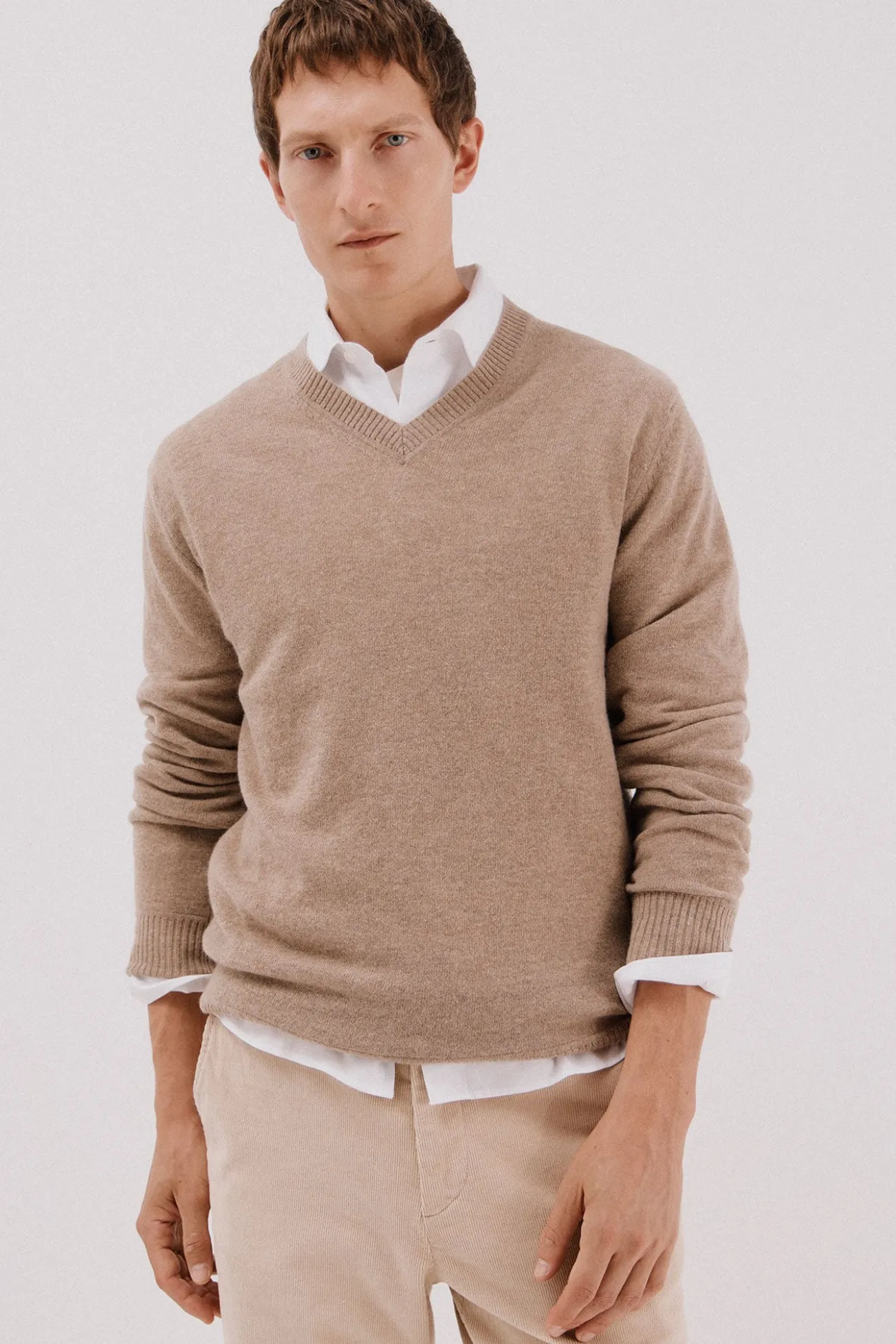 Jersey lana lambswool cuello pico