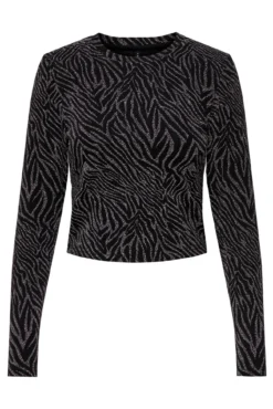 Jersey lúrex crop premamá negro