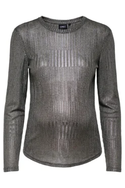 Jersey lúrex plateado de cuello redondo