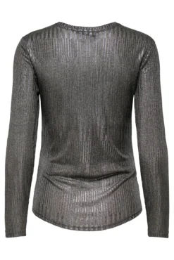 Jersey lúrex plateado de cuello redondo
