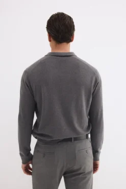 Jersey polo lino manga larga