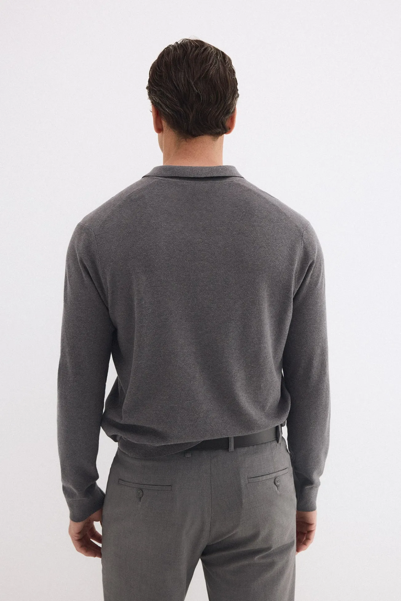 Jersey polo lino manga larga