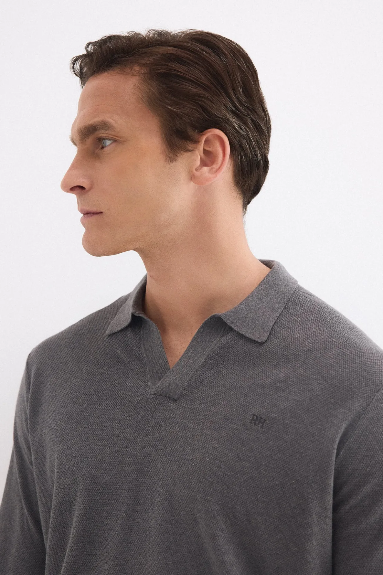 Jersey polo lino manga larga