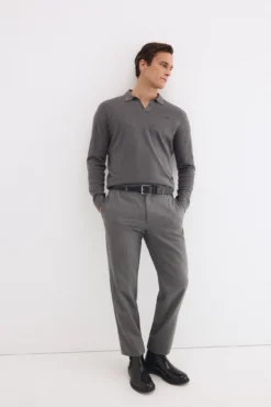 Jersey polo lino manga larga