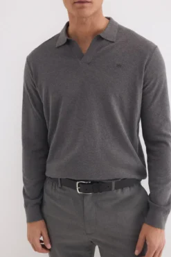 Jersey polo lino manga larga