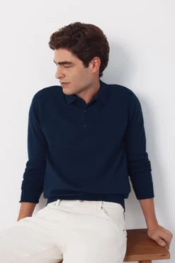 Jersey polo manga larga algodón